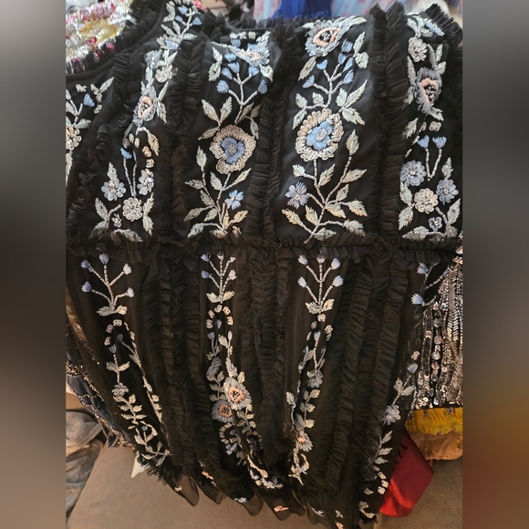 Mac Duggal Sequin Floral Tulle Cocktail Dress Sz 0, 4 NWT - Picture 9 of 12